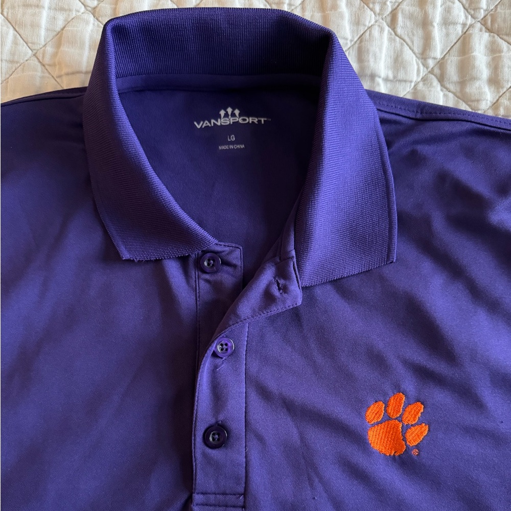Clemson Vansport Men's Purple Polo Shirt (Large)